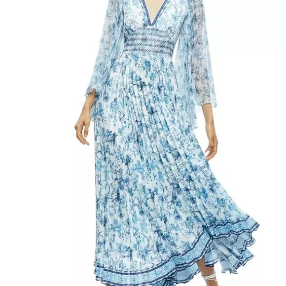 Alice + Olivia Sion Sunburst Maxi Dress Blue - Picture 3 of 15